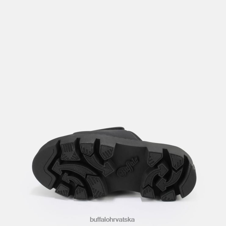 crno Buffalo raven tec-sld sandala veganska |slajdova TDD6T729